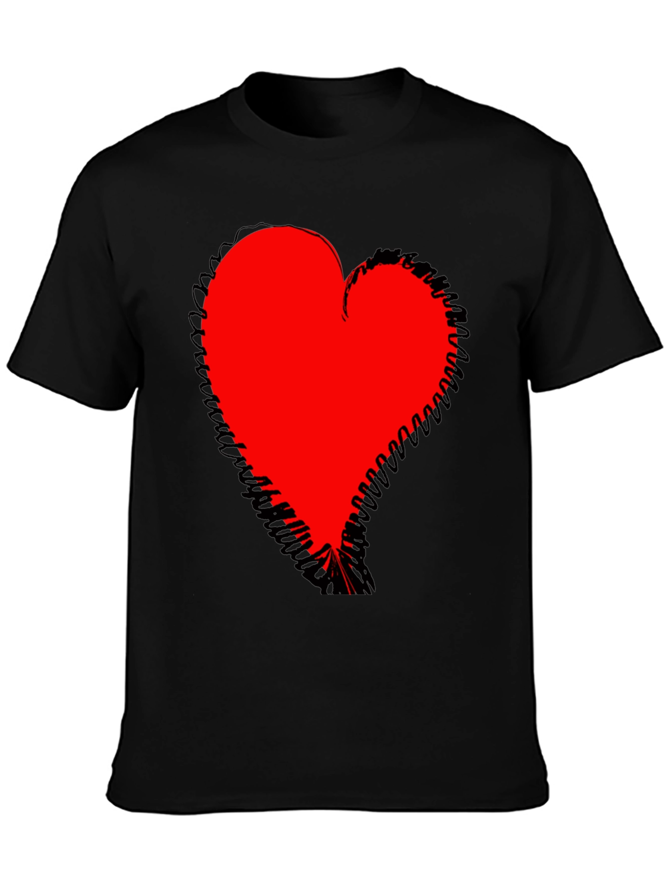 Bold Heart Graphic Black T-Shirt