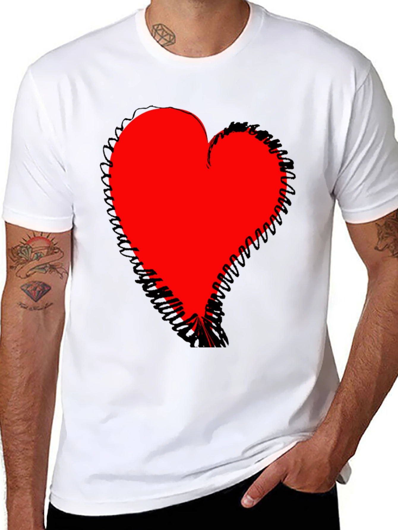 Bold Heart Graphic Black T-Shirt