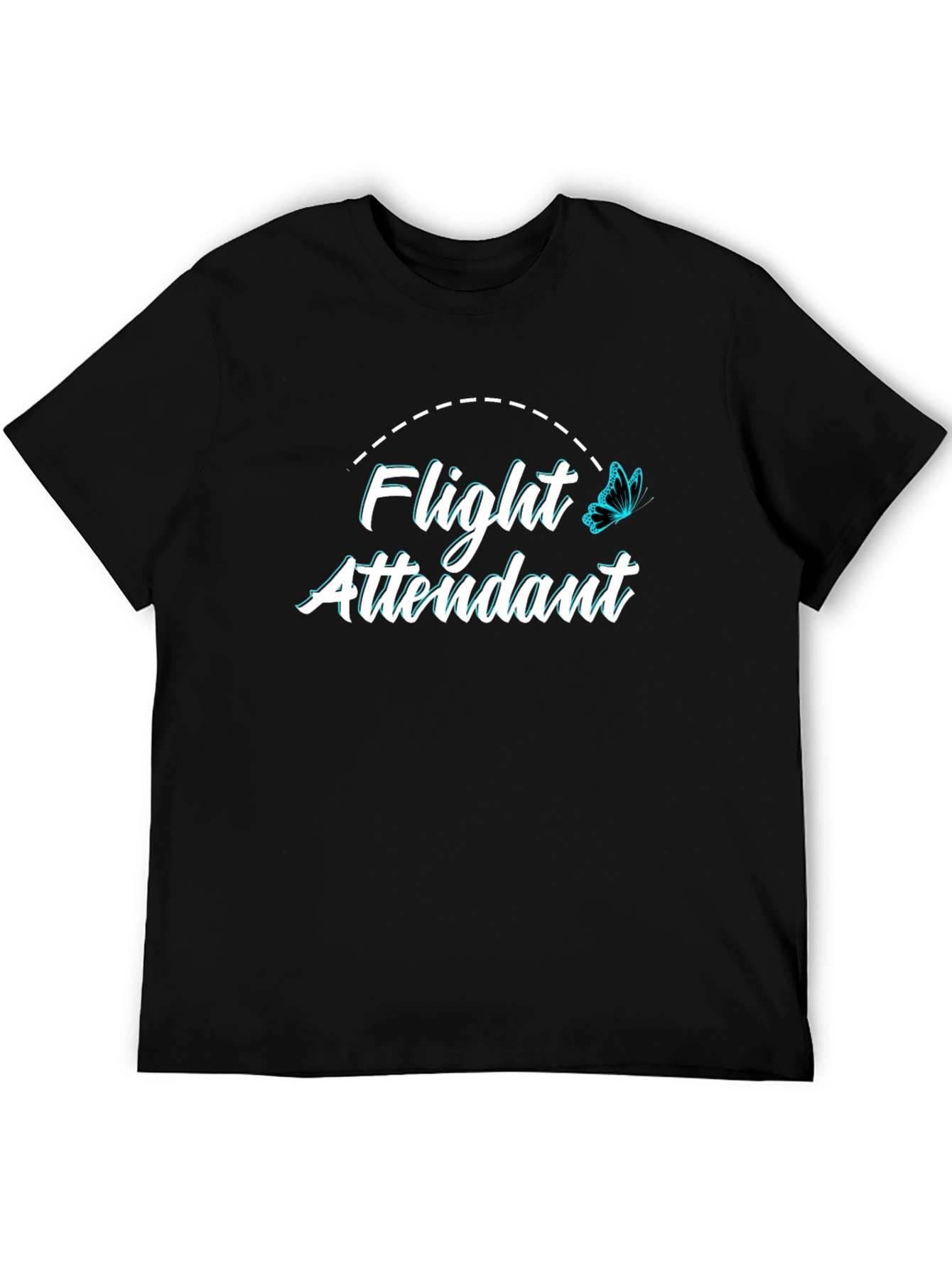 Flight Attendant Graphic Tee - Black Unisex Crewneck