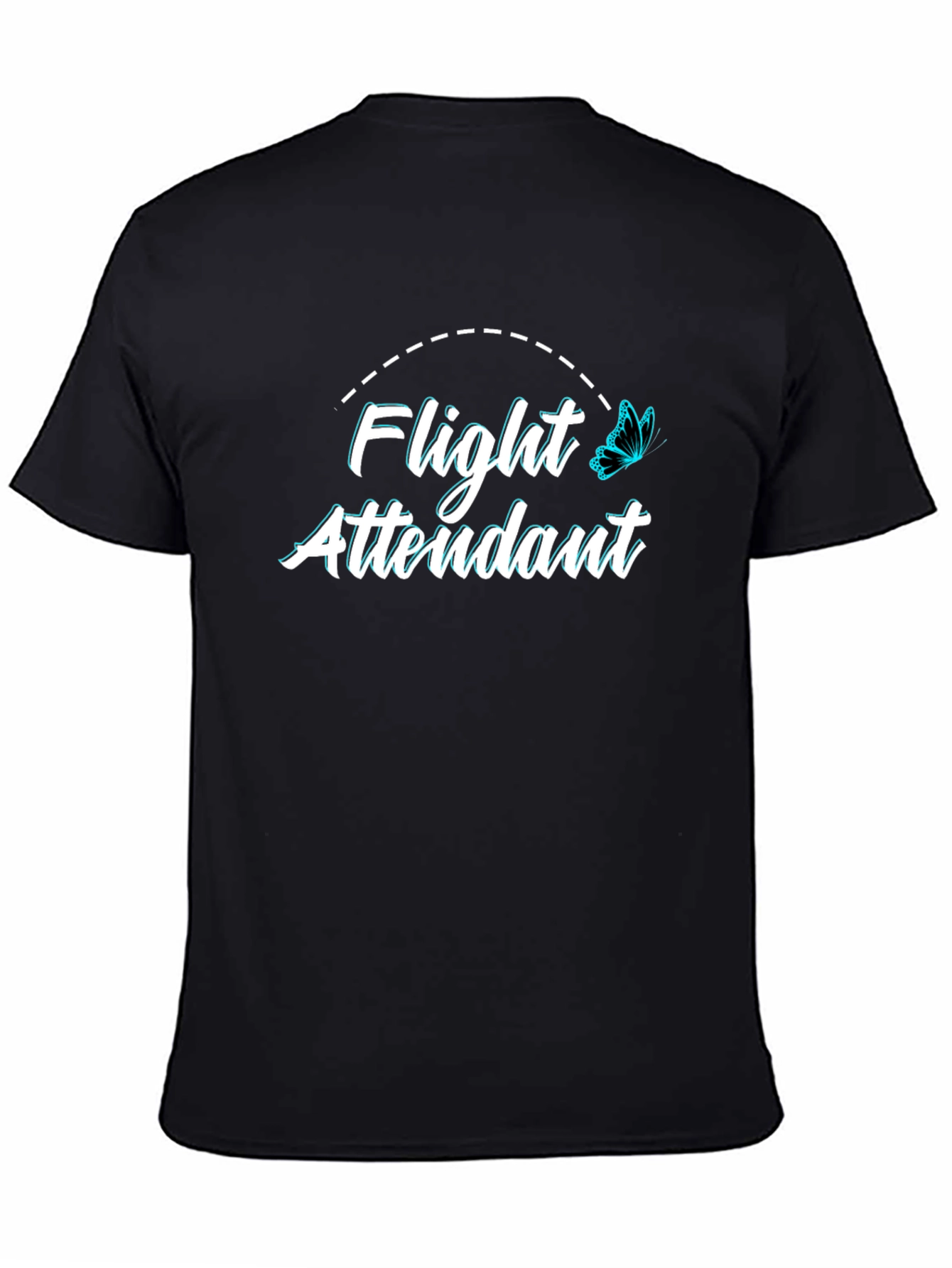 Flight Attendant Graphic Tee - Black Unisex Crewneck