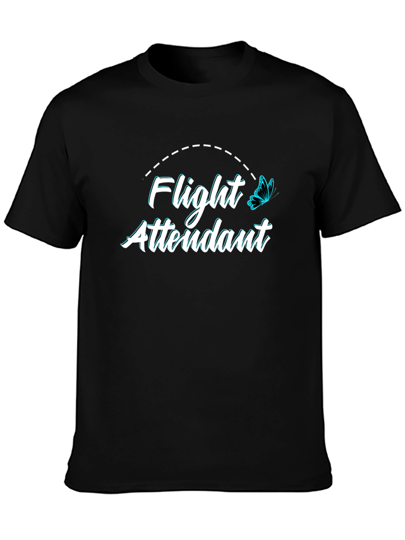 Flight Attendant Graphic Tee - Black Unisex Crewneck