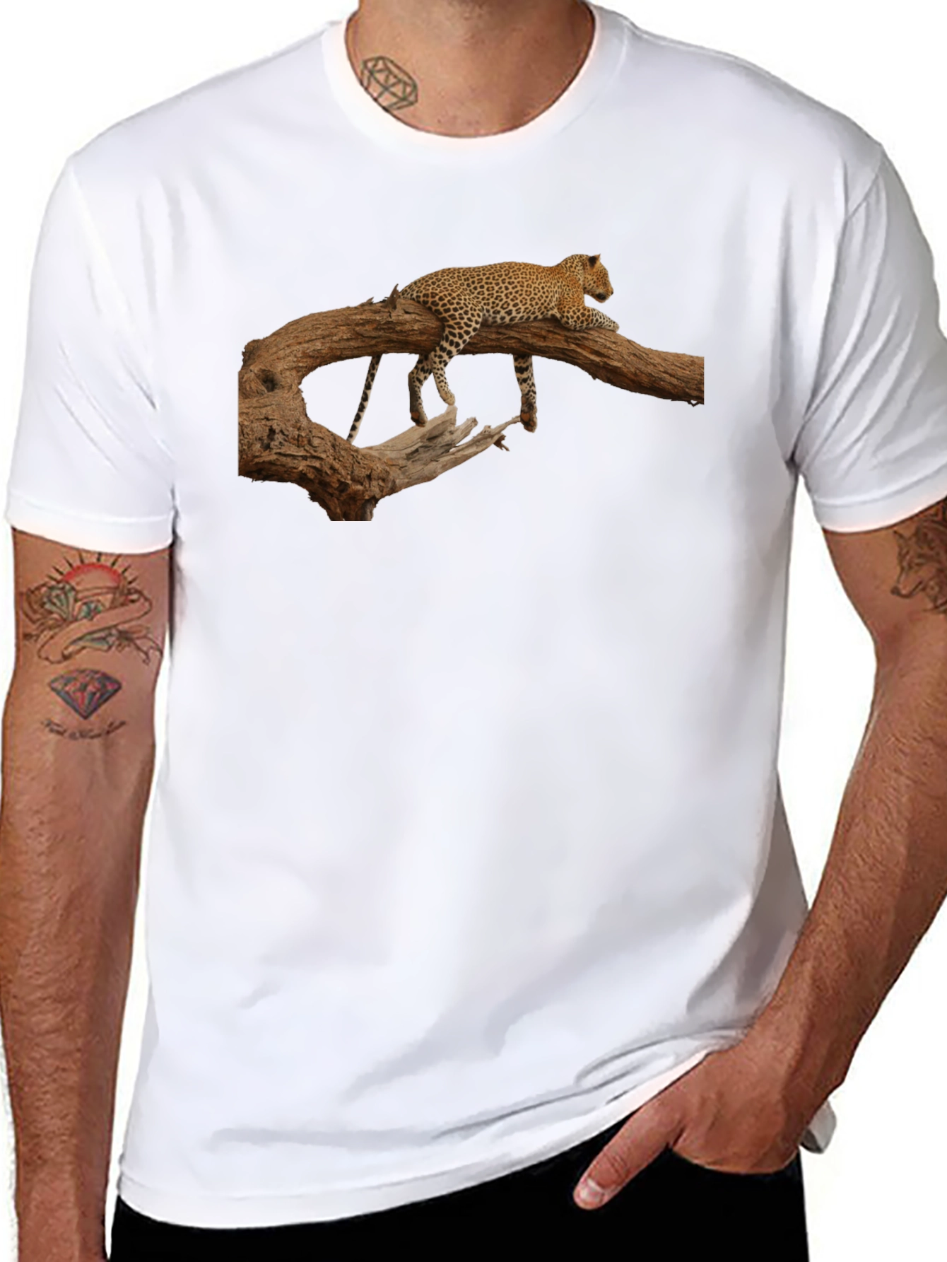 Leopard Print Crew Neck T-Shirt