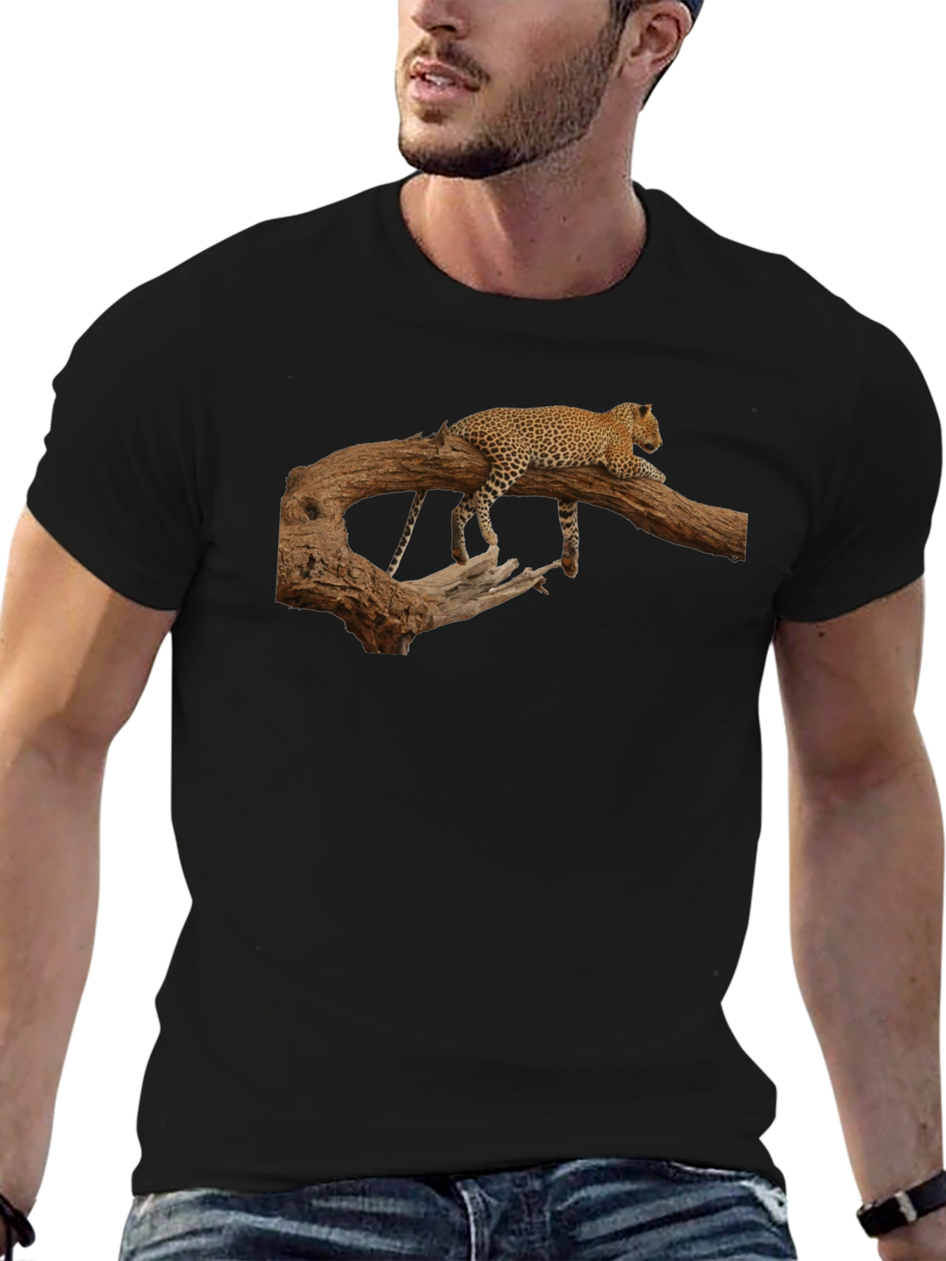 Leopard Print Crew Neck T-Shirt