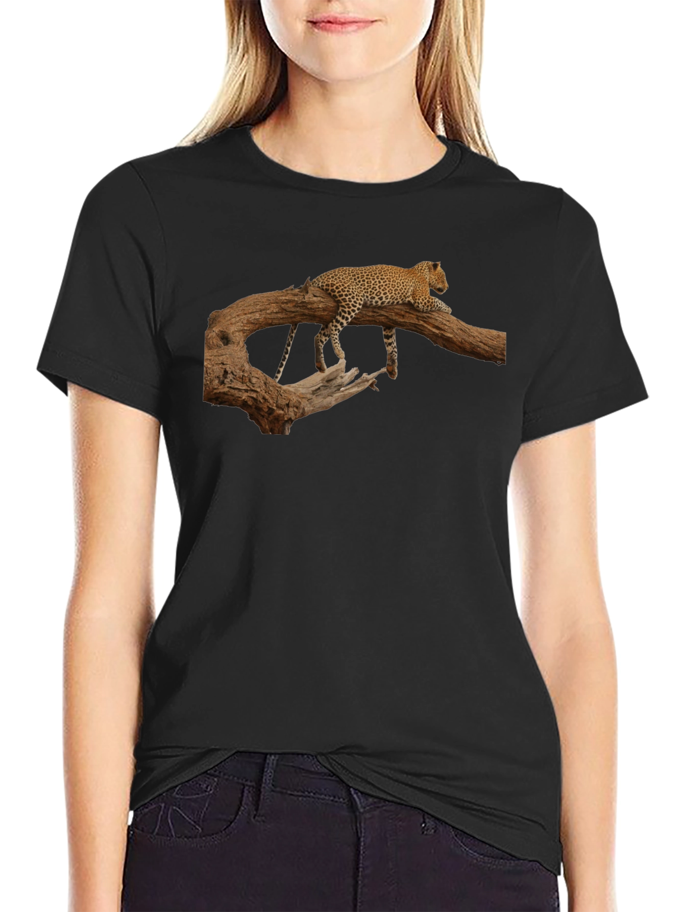 Leopard Print Crew Neck T-Shirt