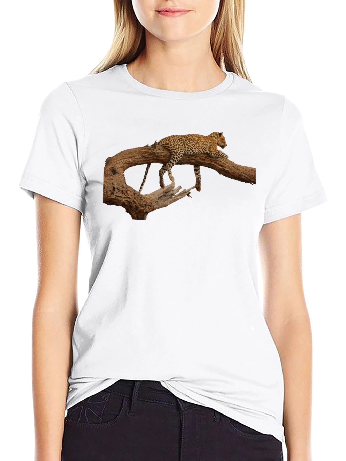 Leopard Print Crew Neck T-Shirt