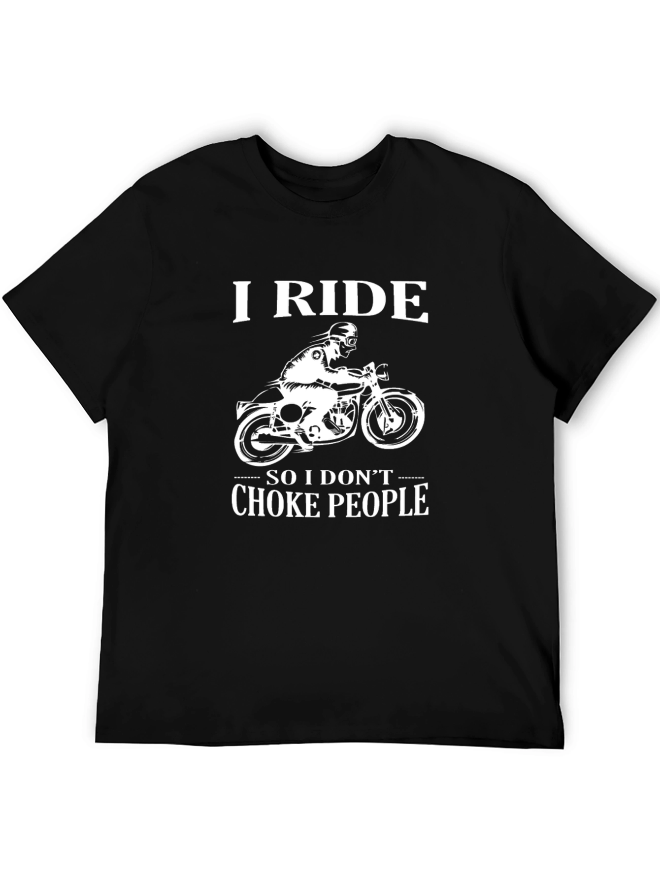 I Ride Motorcycle Graphic Tee - Black