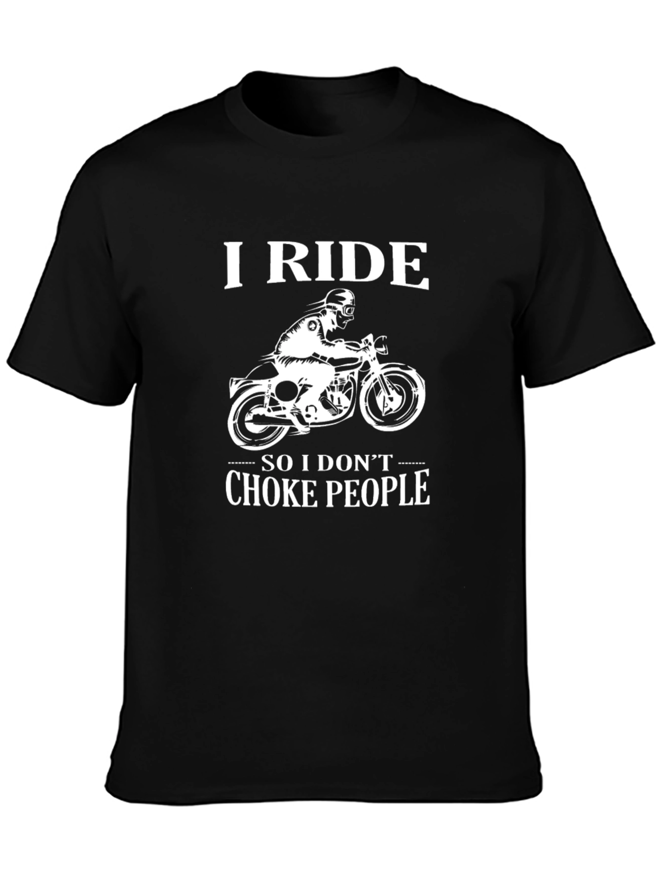 I Ride Motorcycle Graphic Tee - Black