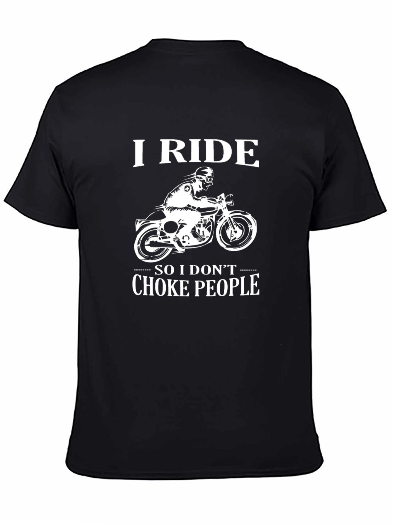 I Ride Motorcycle Graphic Tee - Black