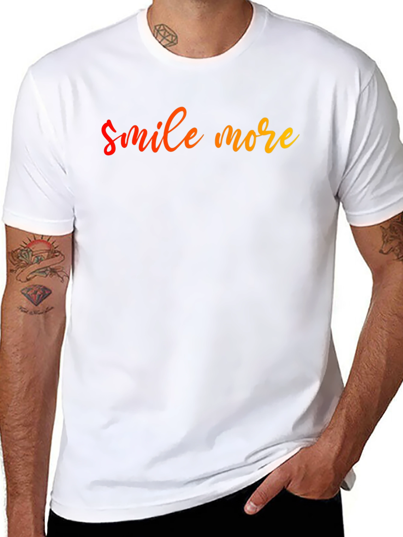 Smile More Graphic Tee - Black