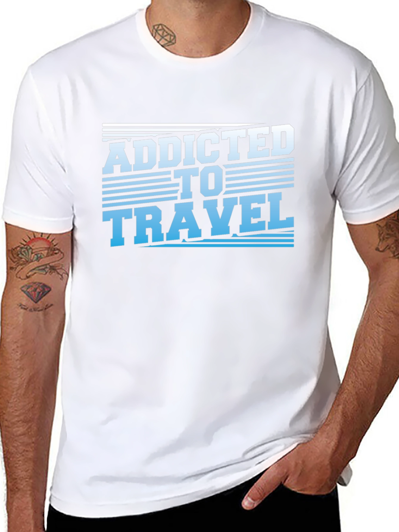 Addicted to Travel T-Shirt - Black Graphic Tee