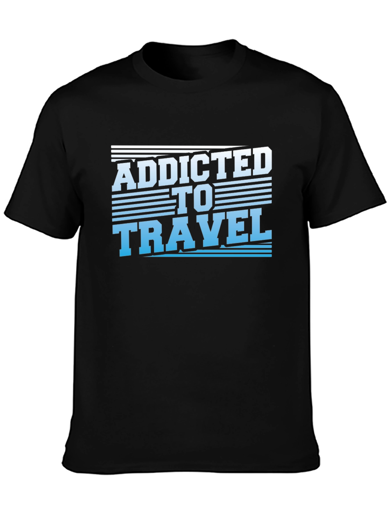 Addicted to Travel T-Shirt - Black Graphic Tee