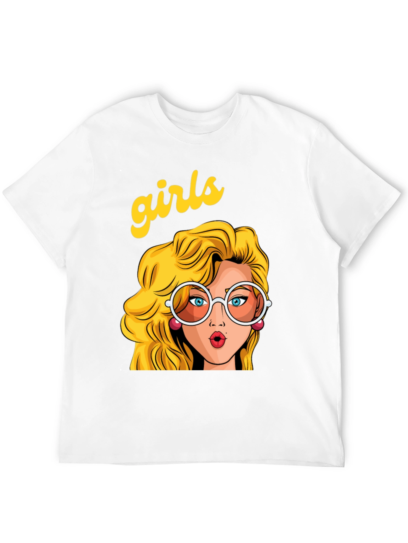 Retro Girls Graphic Print Black T-Shirt