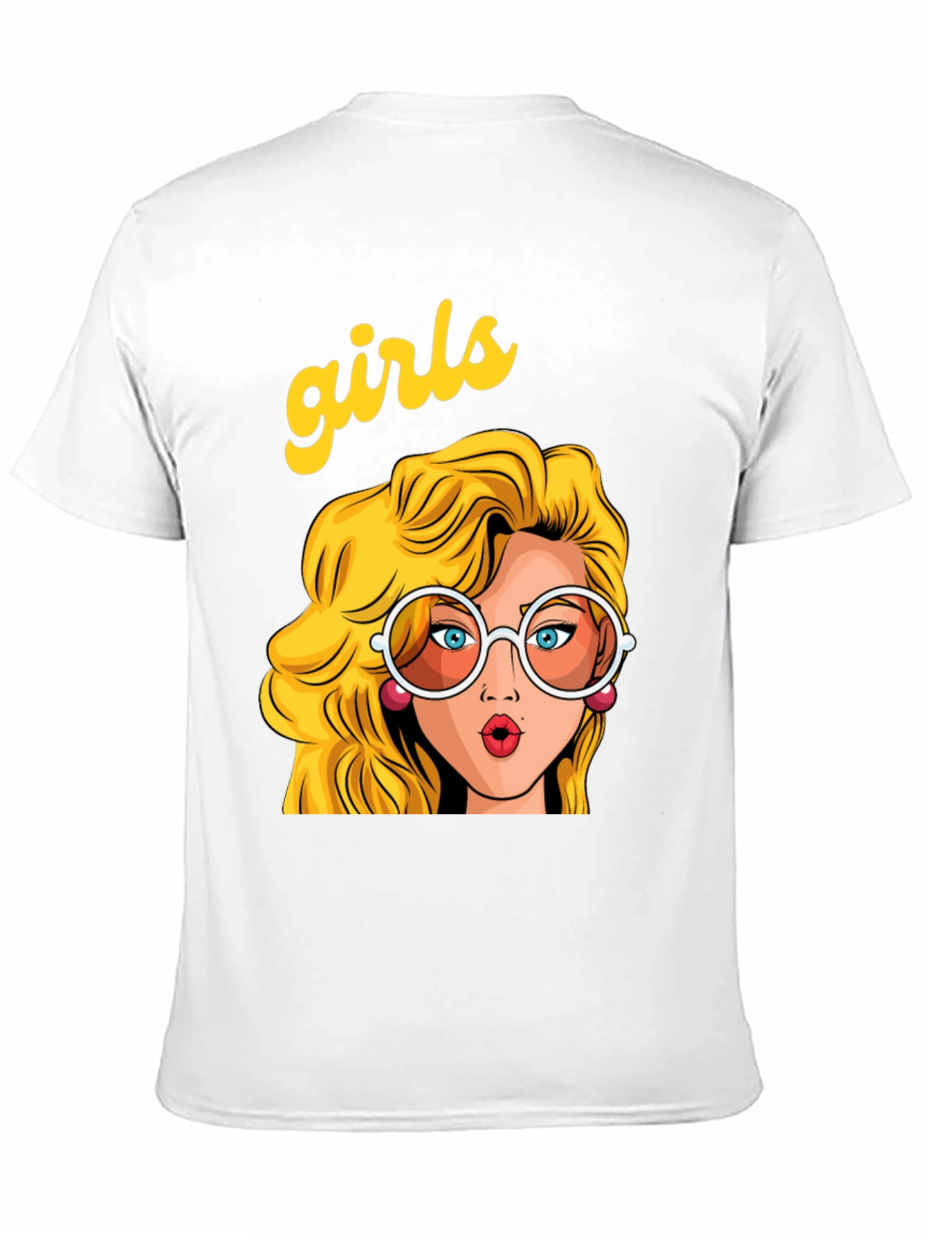 Retro Girls Graphic Print Black T-Shirt
