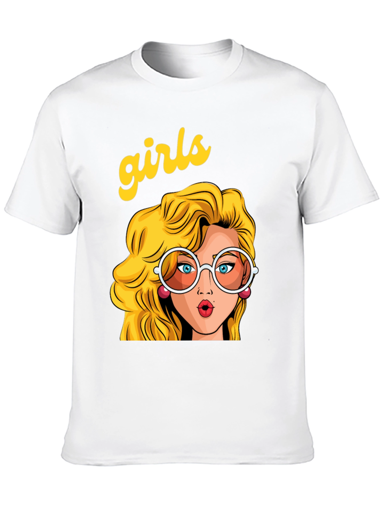 Retro Girls Graphic Print Black T-Shirt