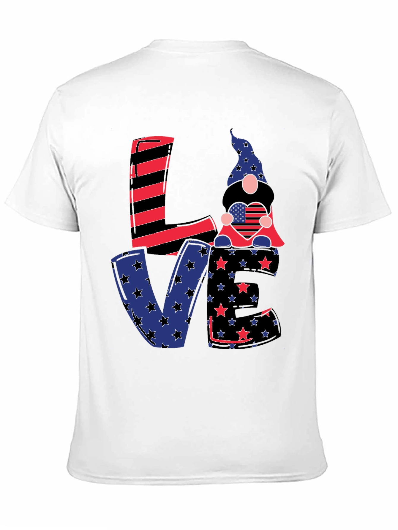 Patriotic Gnome Love T-Shirt - USA Pride