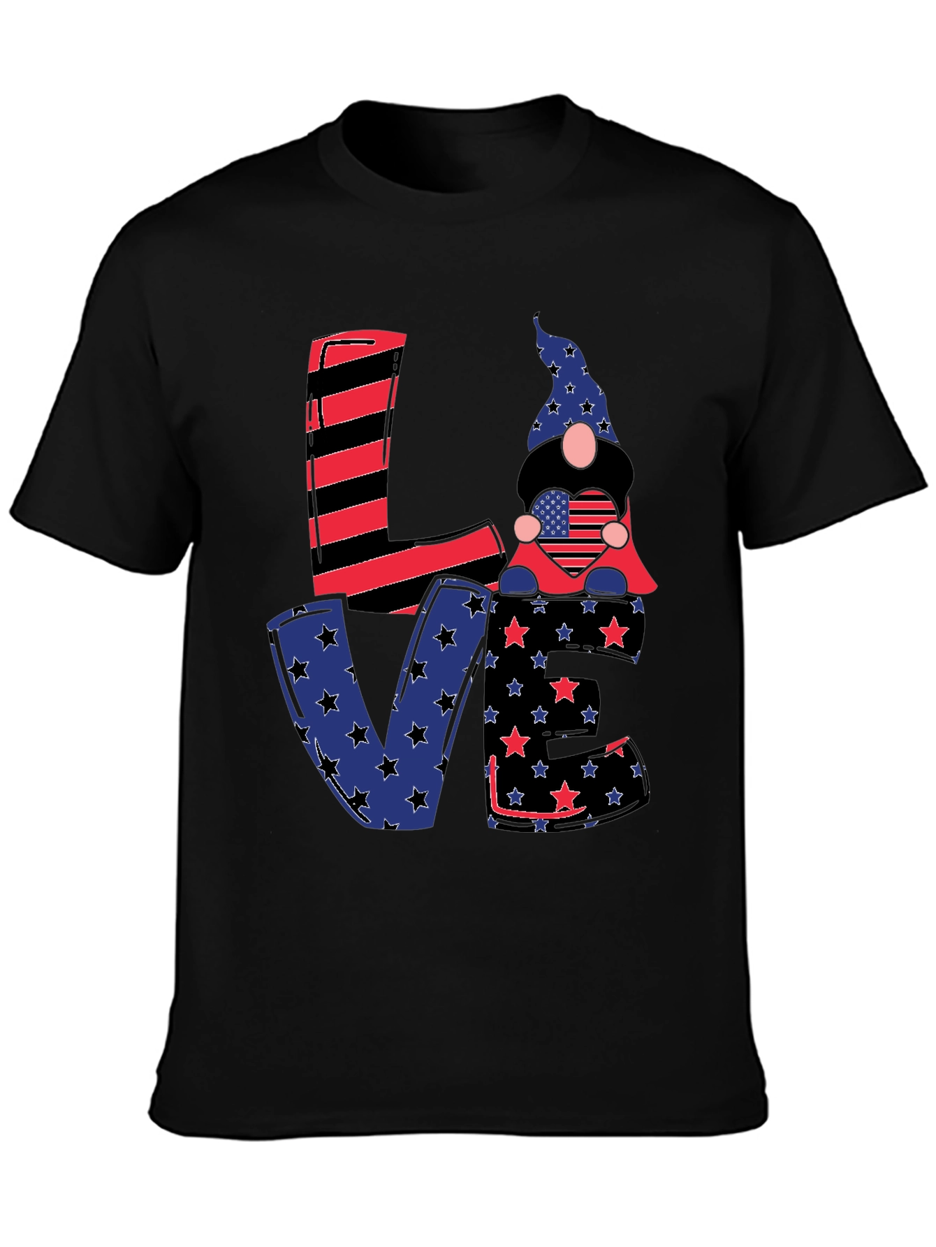 Patriotic Gnome Love T-Shirt - USA Pride