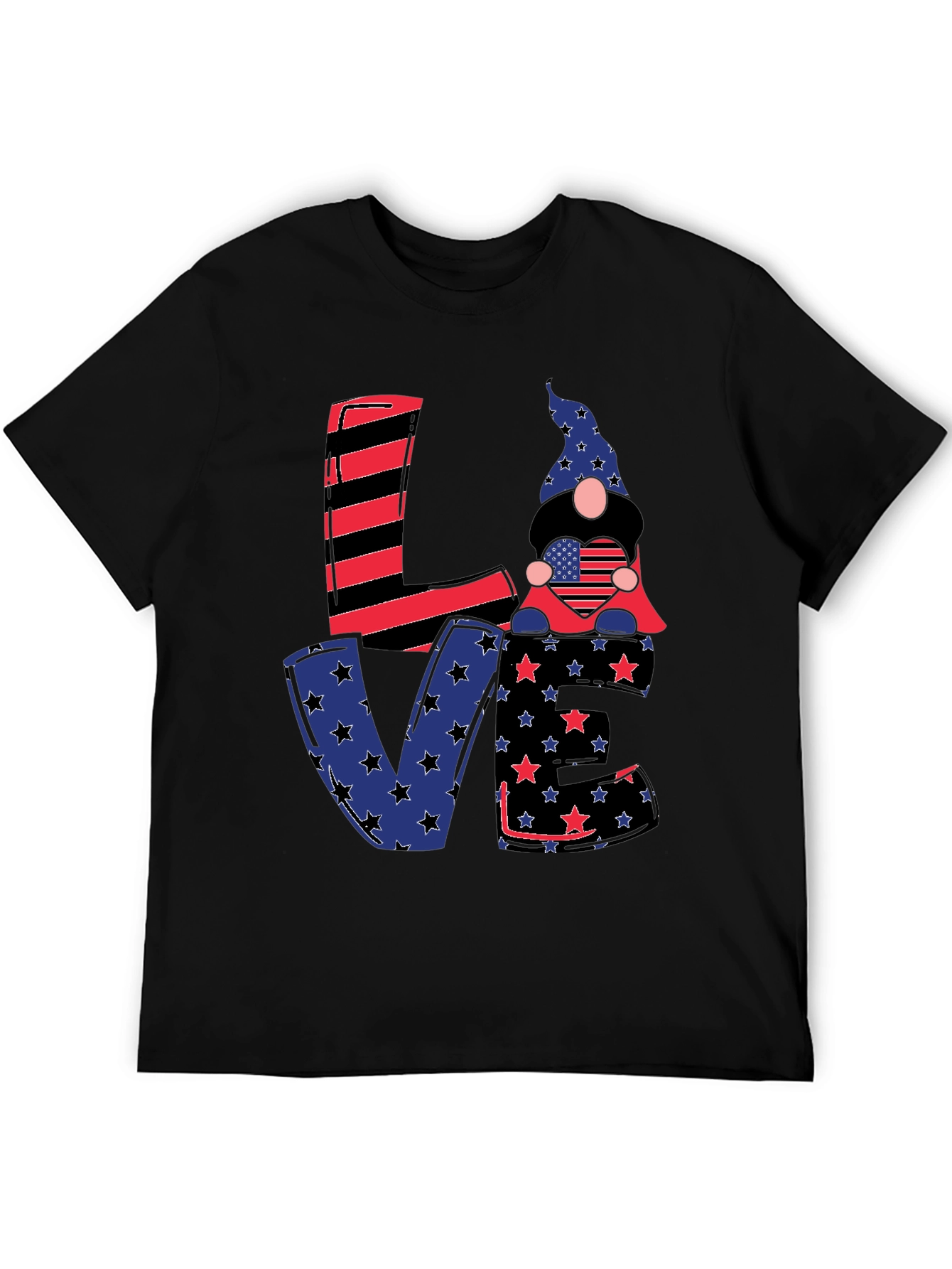 Patriotic Gnome Love T-Shirt - USA Pride