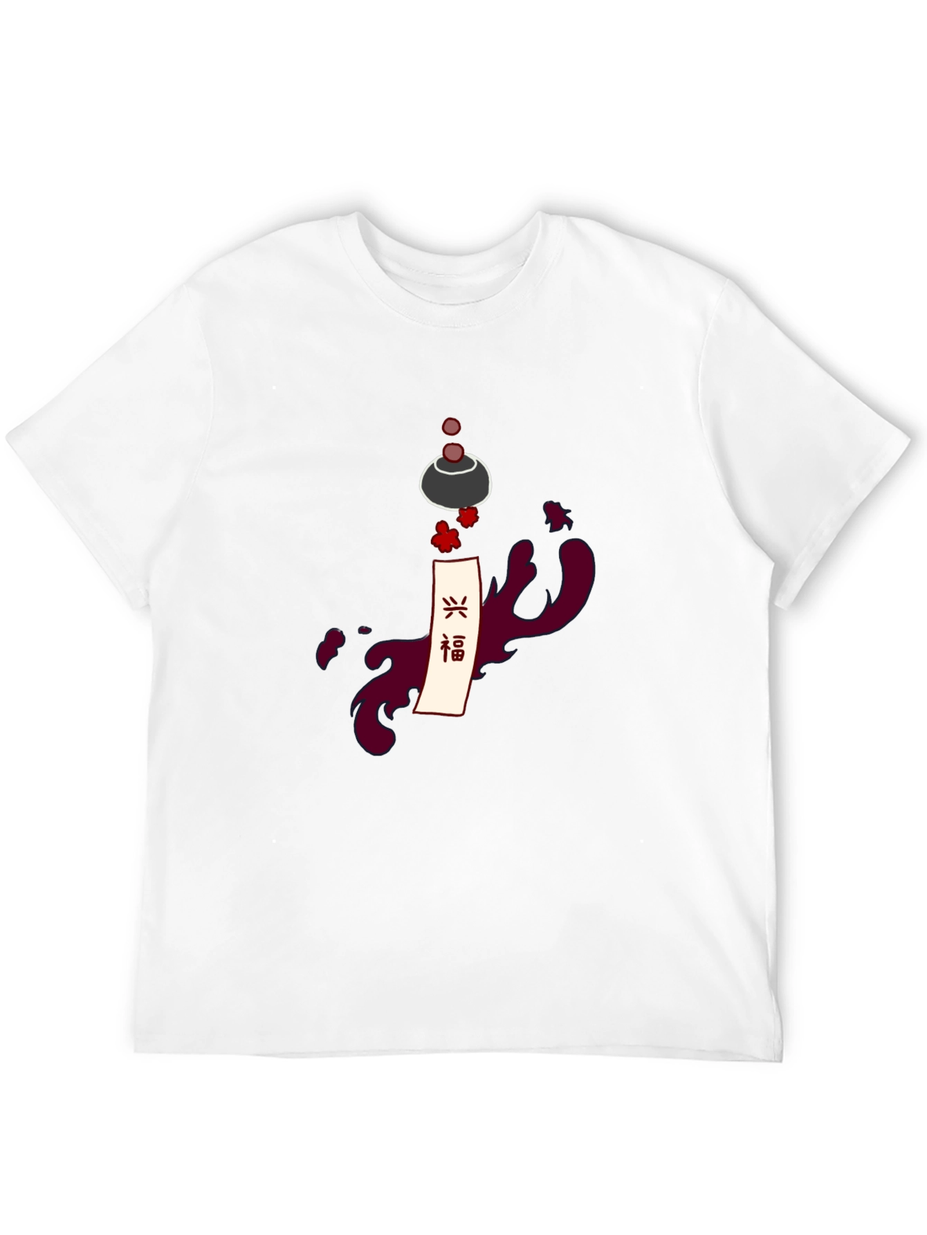 Japanese Wind Chime Graphic Tee - Black
