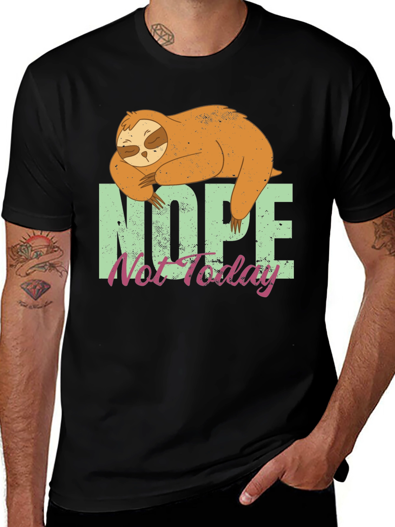 Nope Not Today Sloth Graphic Tee - Relaxed Fit
