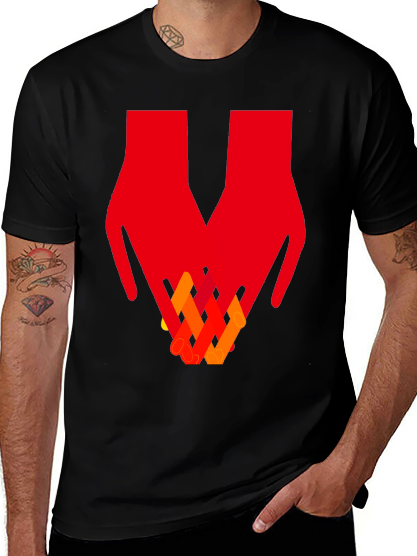 Abstract Hands Graphic Tee - Artistic Unisex T-Shirt