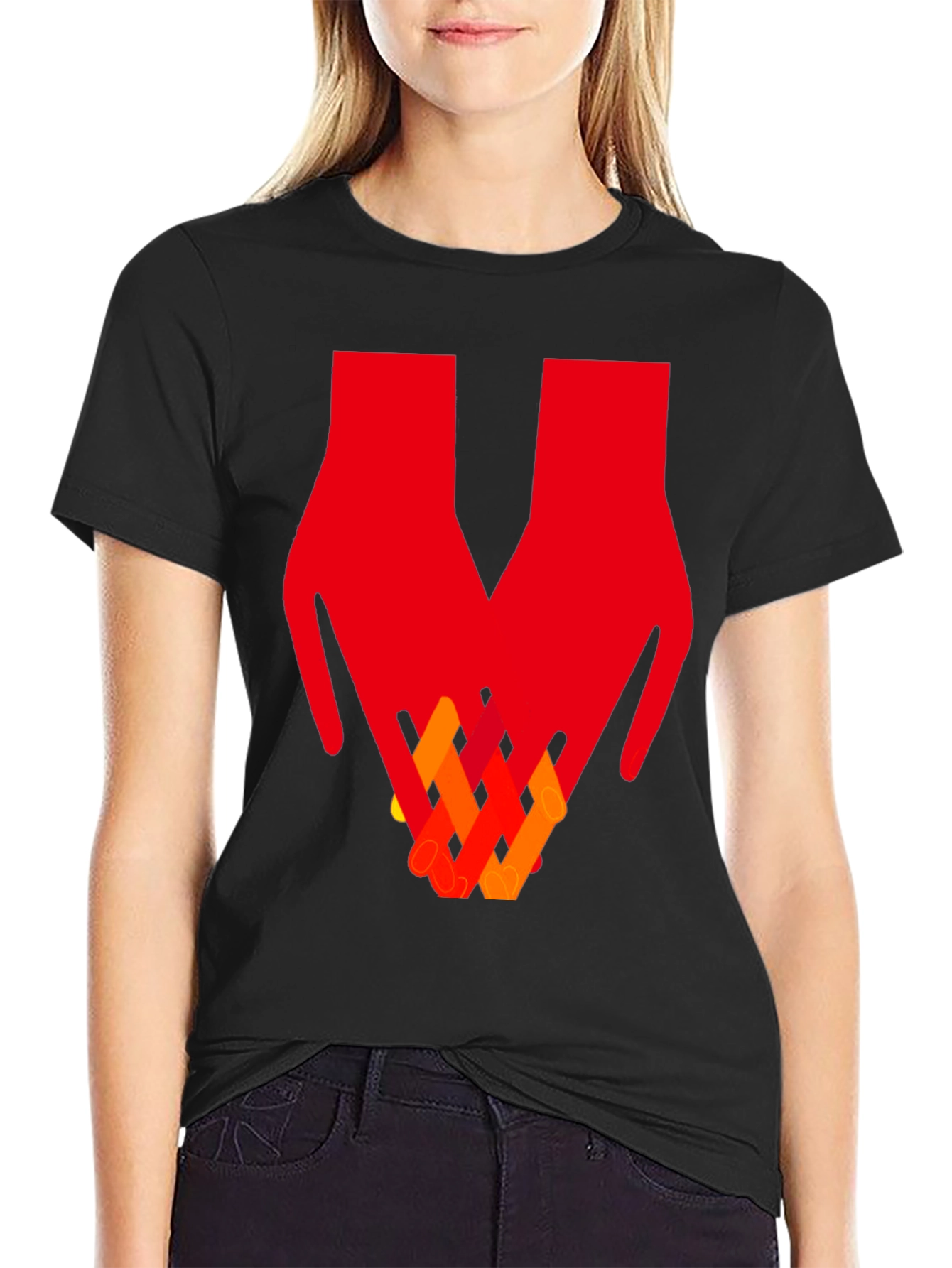 Abstract Hands Graphic Tee - Artistic Unisex T-Shirt