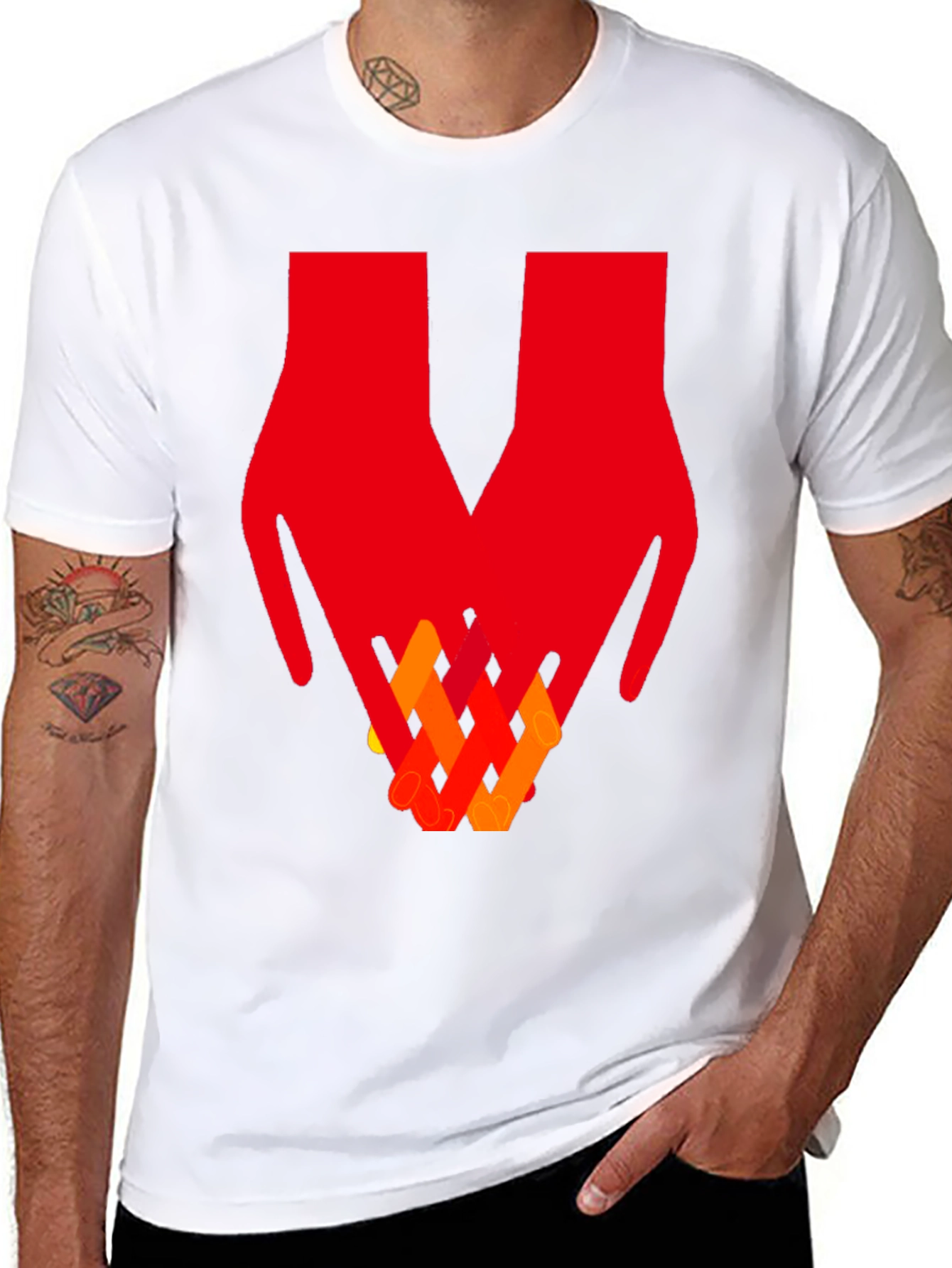 Abstract Hands Graphic Tee - Artistic Unisex T-Shirt