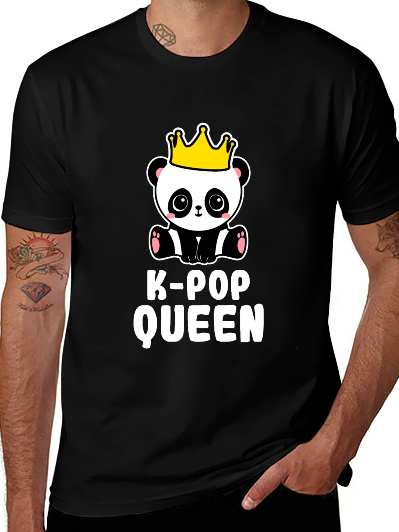 K-Pop Queen Panda Bear Graphic Tee