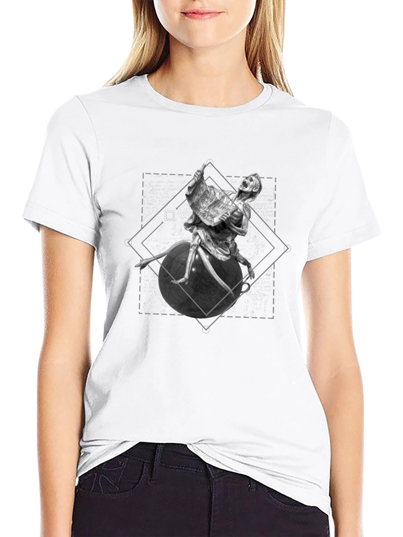 Grim Reaper Globe Tee - Dark Graphic T-Shirt