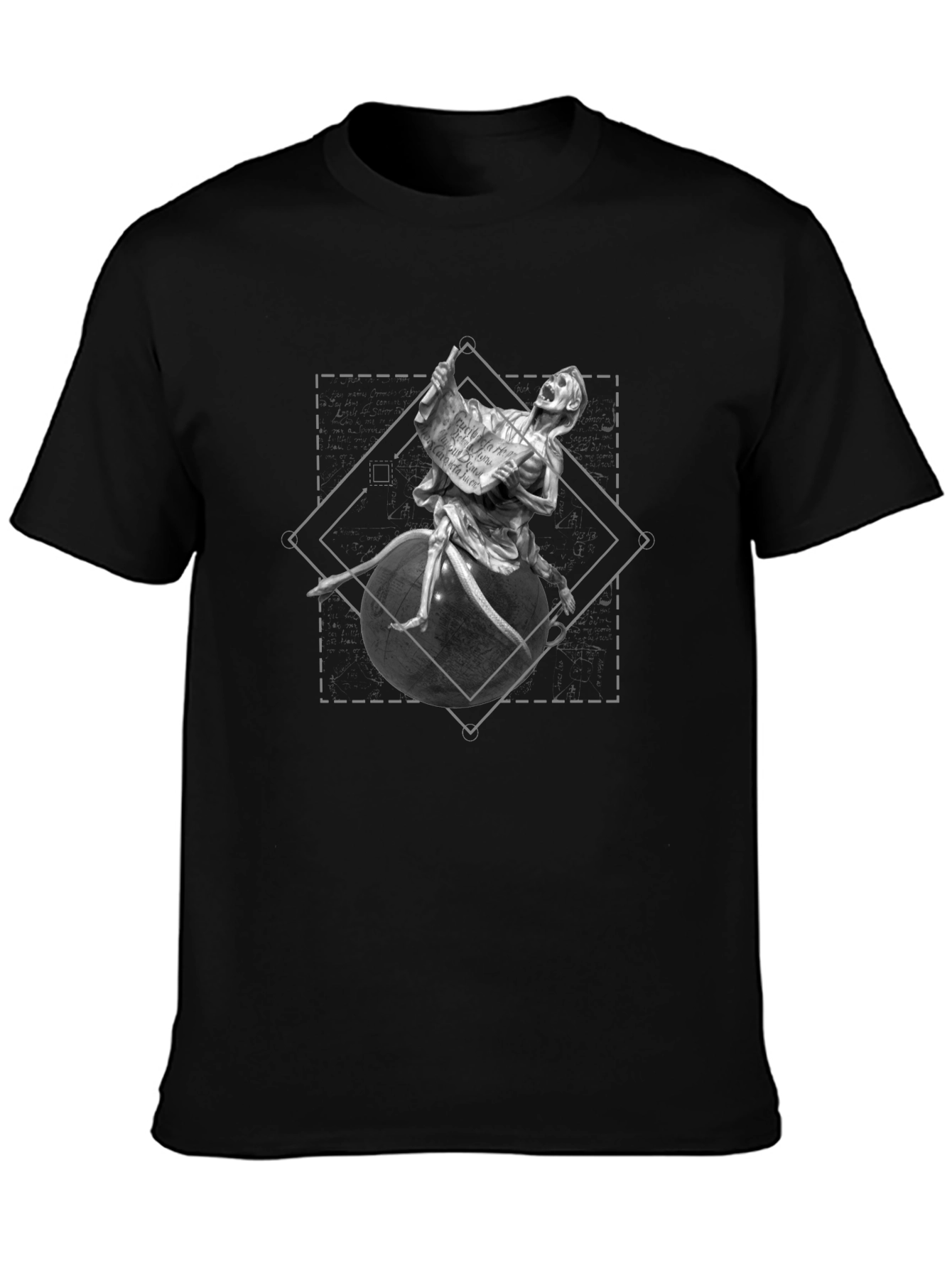 Grim Reaper Globe Tee - Dark Graphic T-Shirt