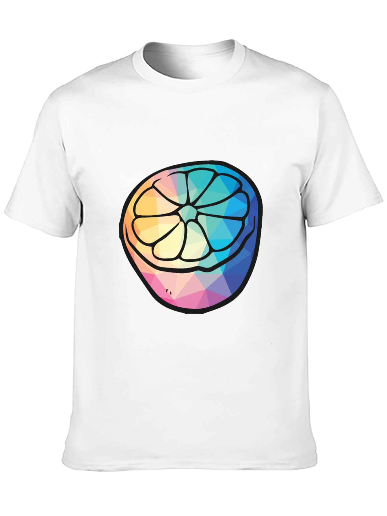 Geometric Citrus Slice Graphic Tee