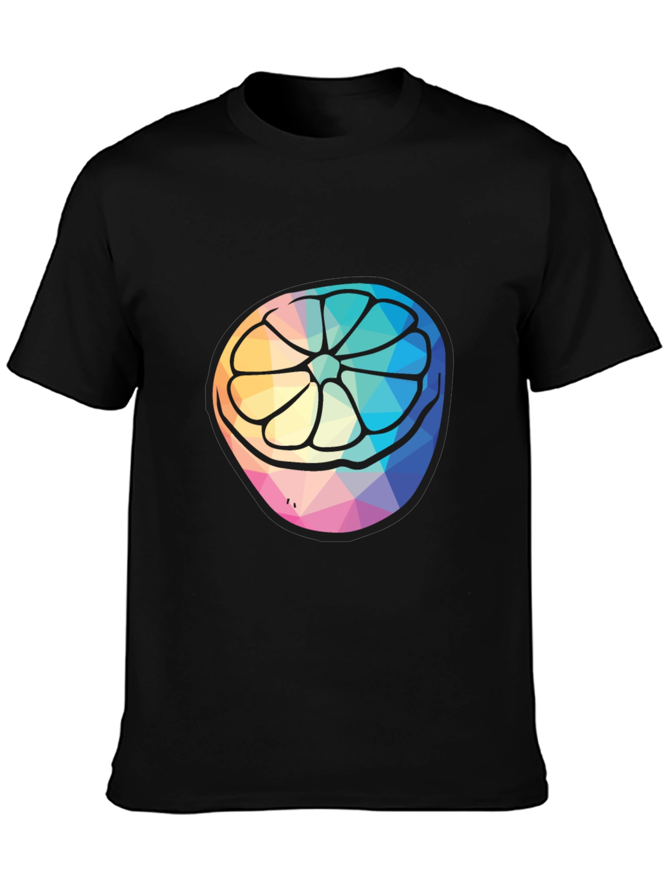 Geometric Citrus Slice Graphic Tee
