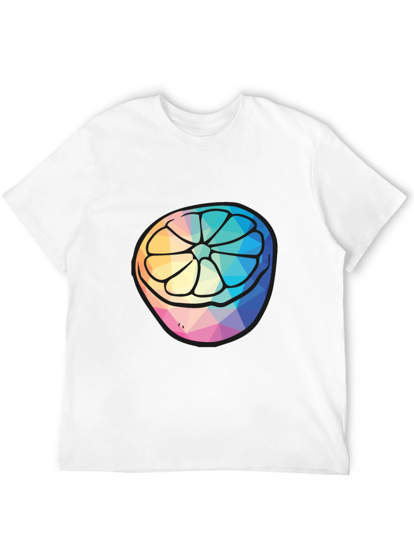 Geometric Citrus Slice Graphic Tee