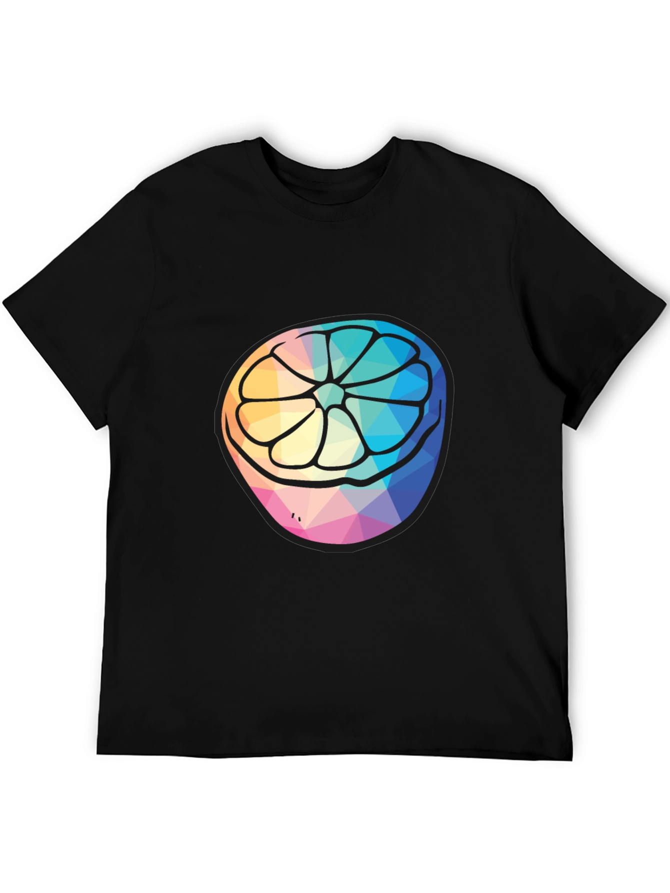Geometric Citrus Slice Graphic Tee
