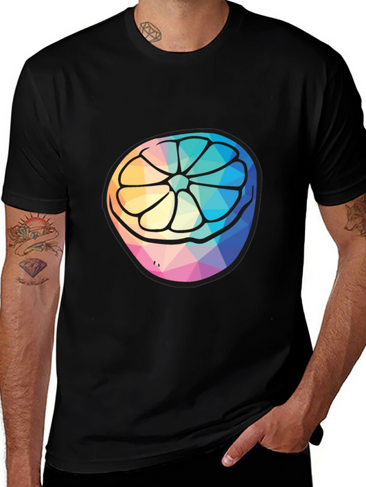 Geometric Citrus Slice Graphic Tee