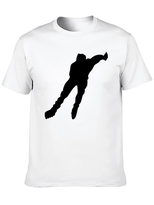 Black T-Shirt - Speed Skating Silhouette