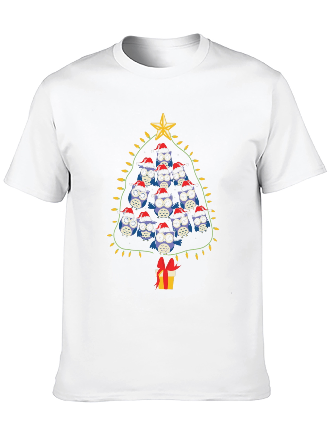 Owl Christmas Tree Graphic T-Shirt