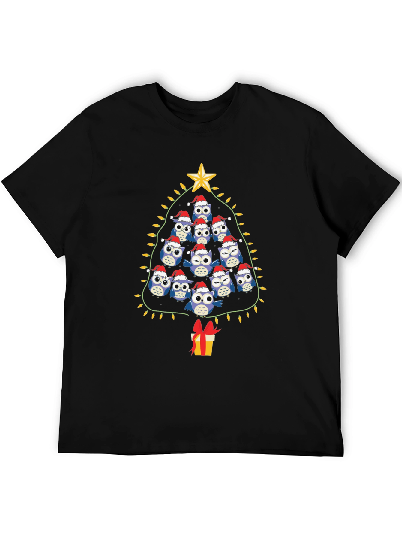 Owl Christmas Tree Graphic T-Shirt
