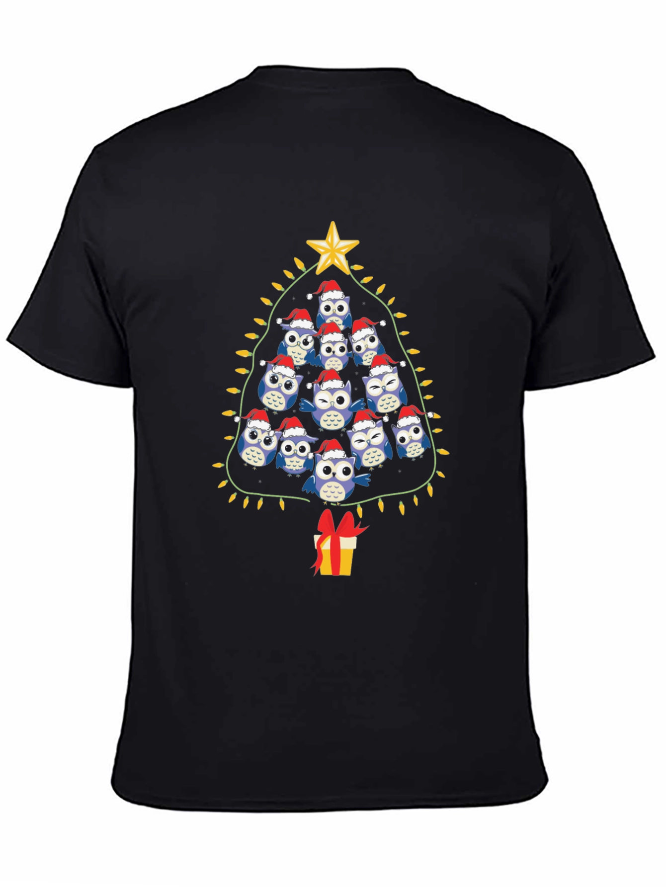 Owl Christmas Tree Graphic T-Shirt