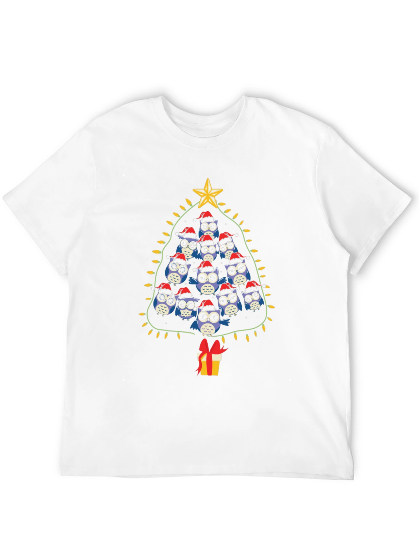 Owl Christmas Tree Graphic T-Shirt