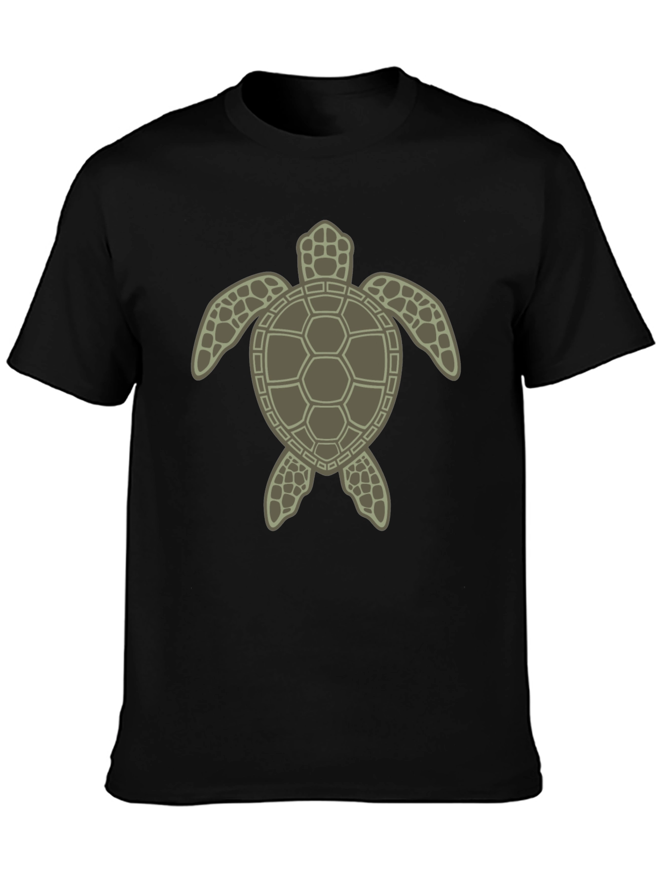 Sea Turtle Graphic Tee - Black Cotton Blend