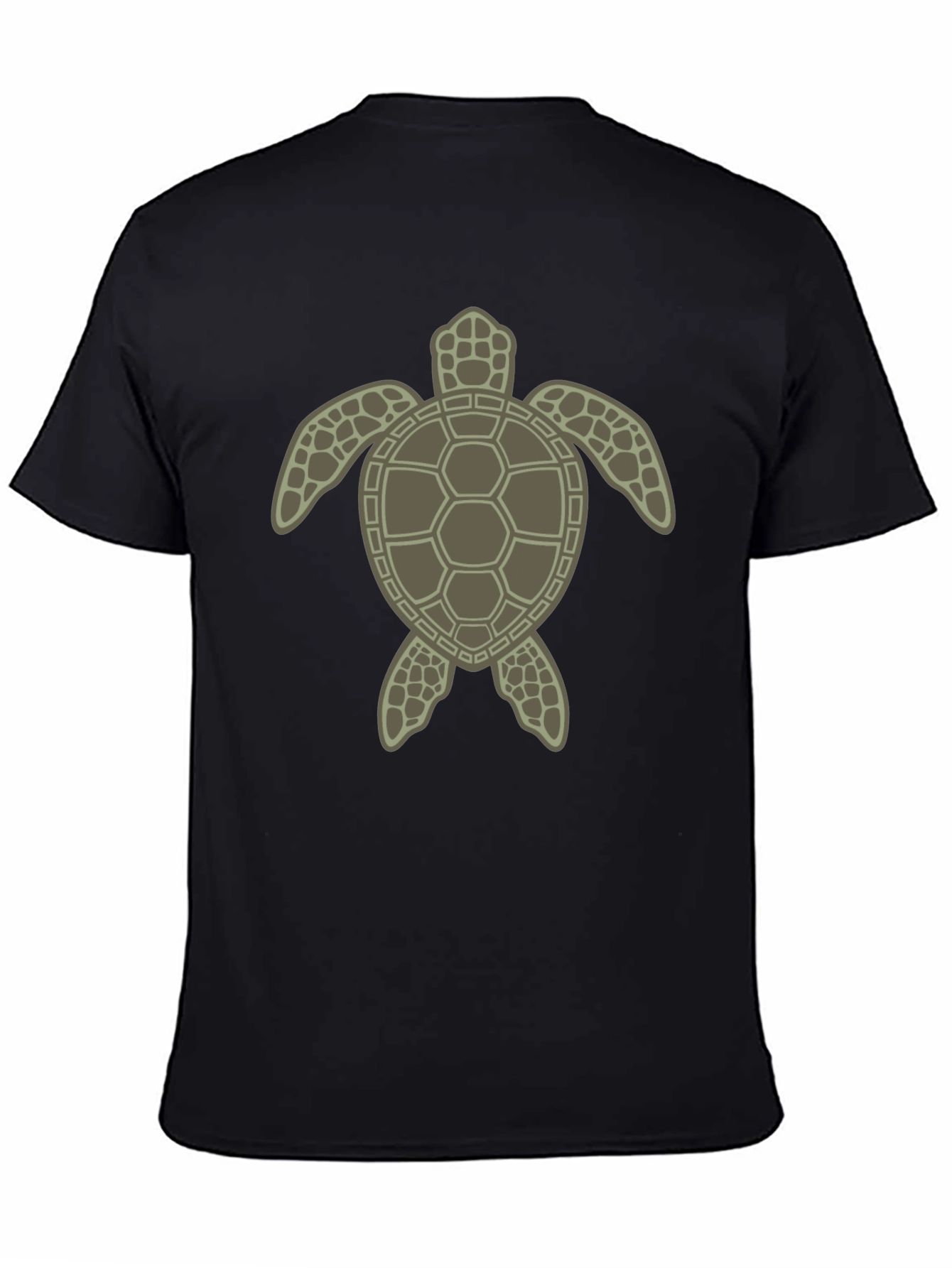 Sea Turtle Graphic Tee - Black Cotton Blend