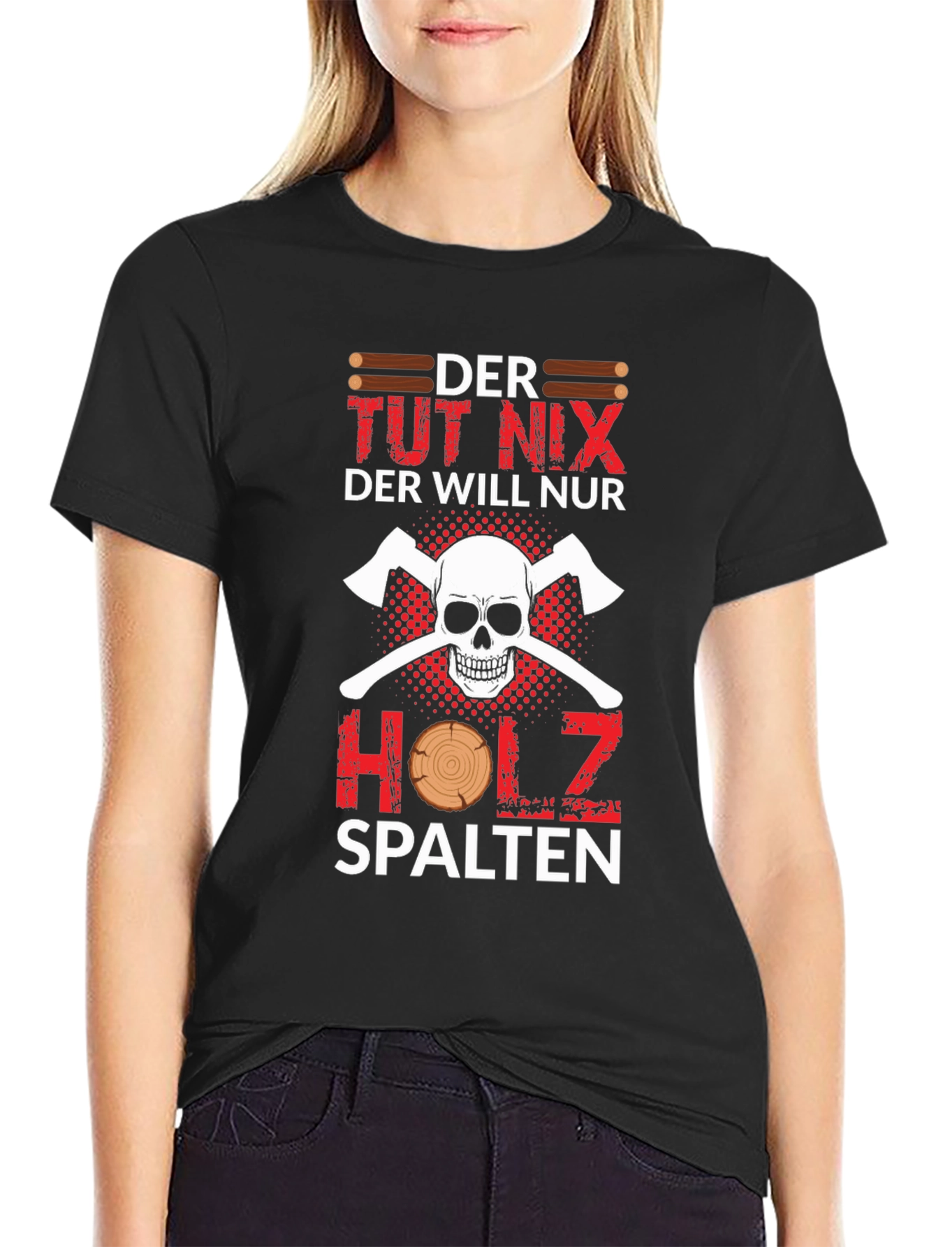 Der Tut Nix Holz Spalten T-Shirt
