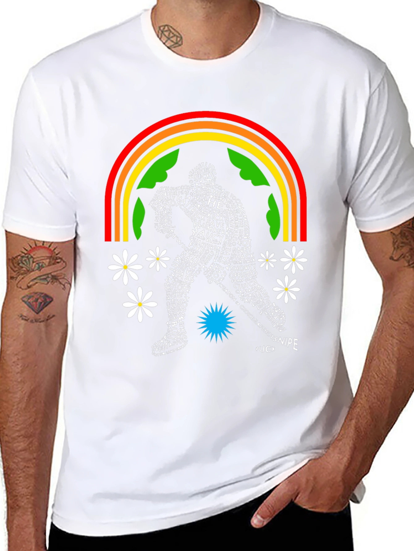 Hockey Word Art Rainbow T-Shirt