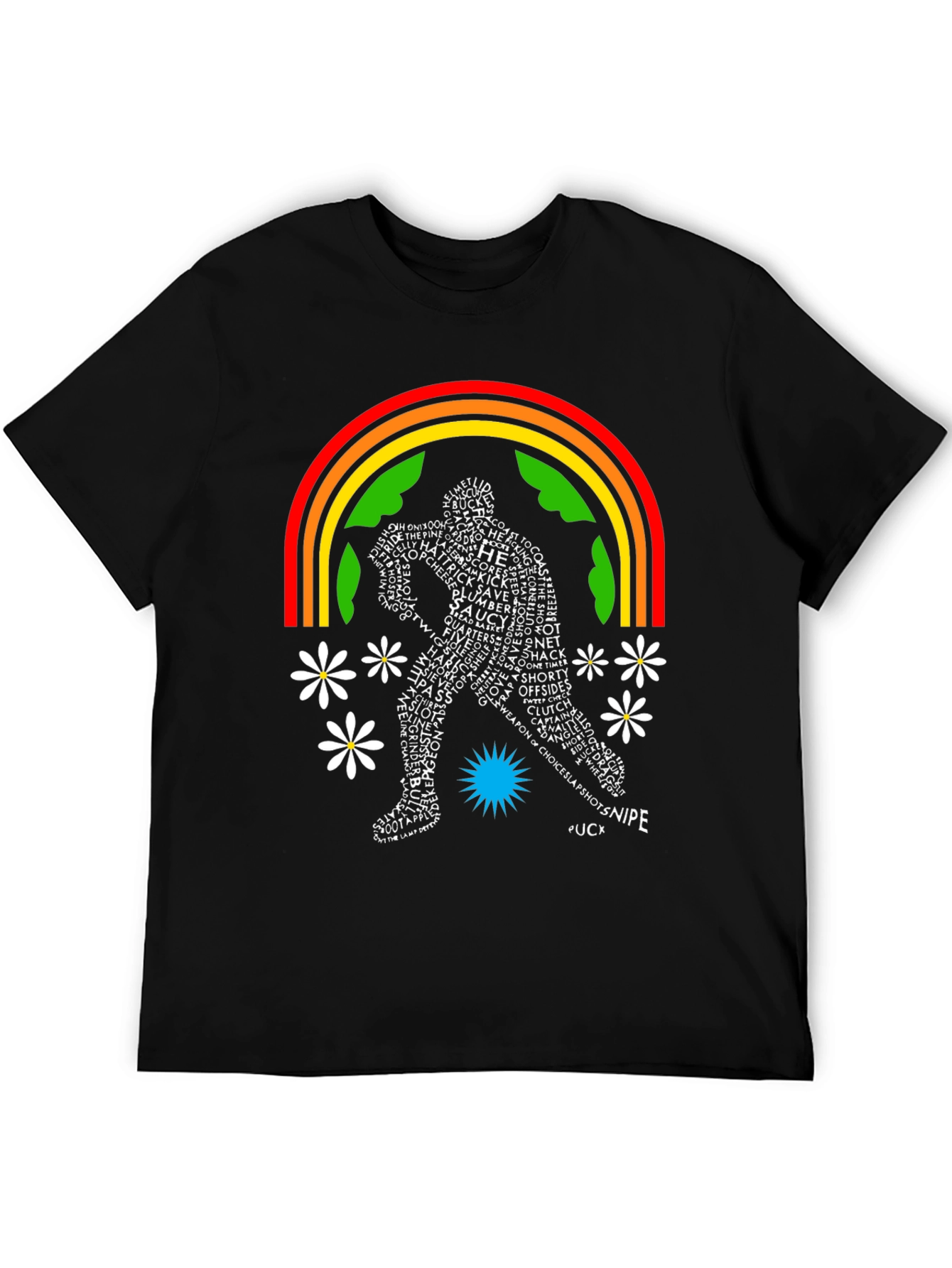 Hockey Word Art Rainbow T-Shirt