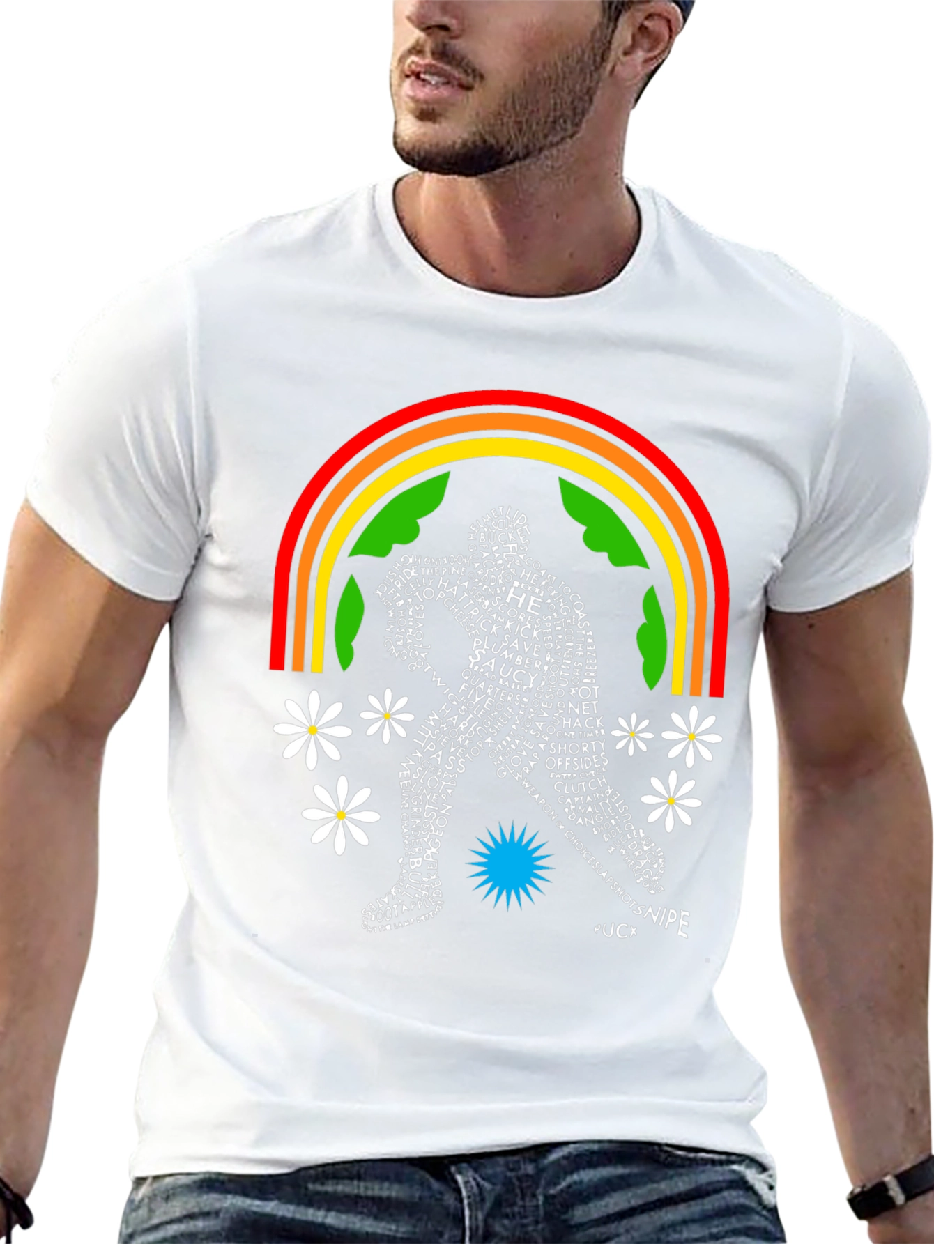 Hockey Word Art Rainbow T-Shirt