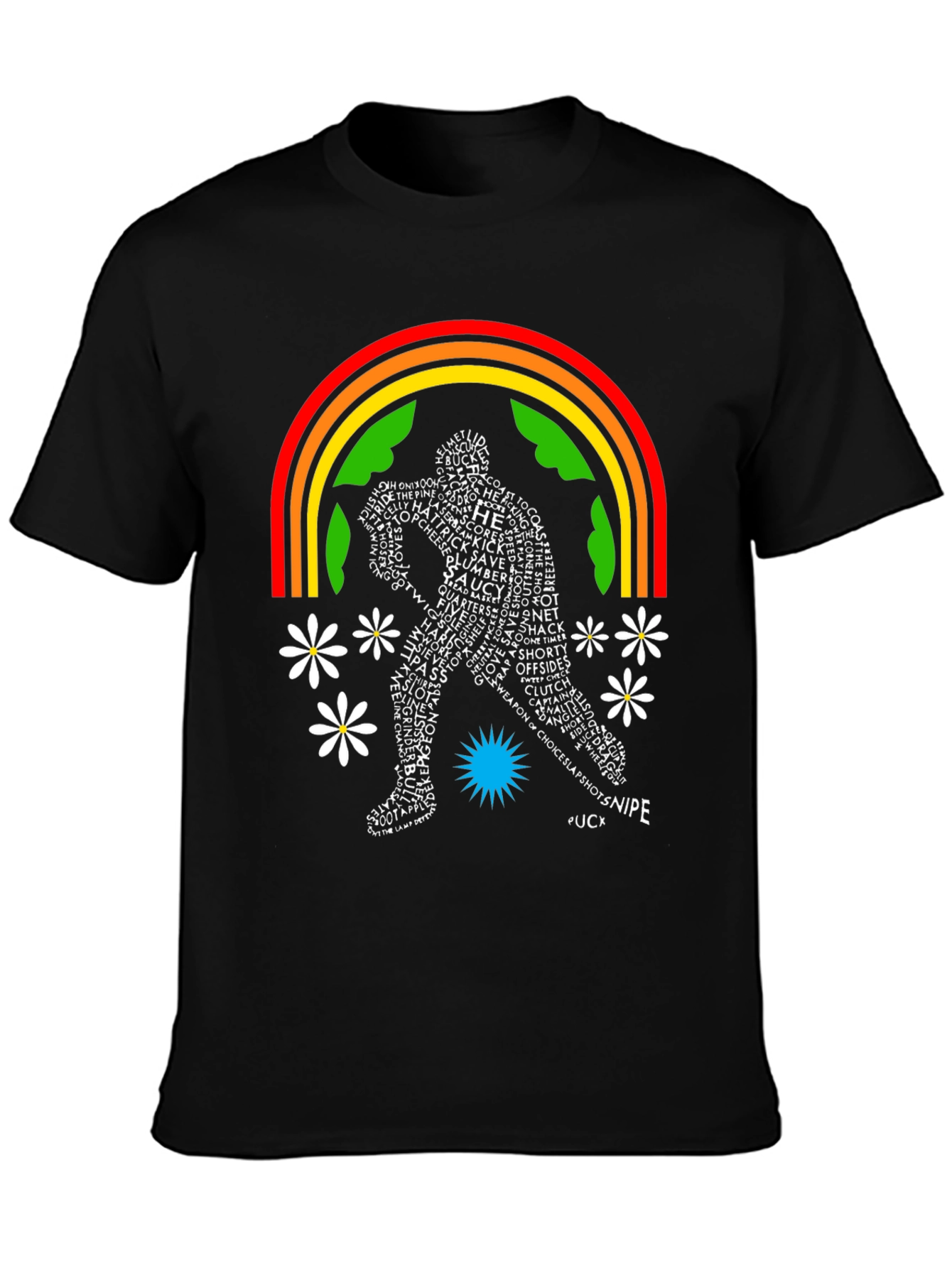 Hockey Word Art Rainbow T-Shirt