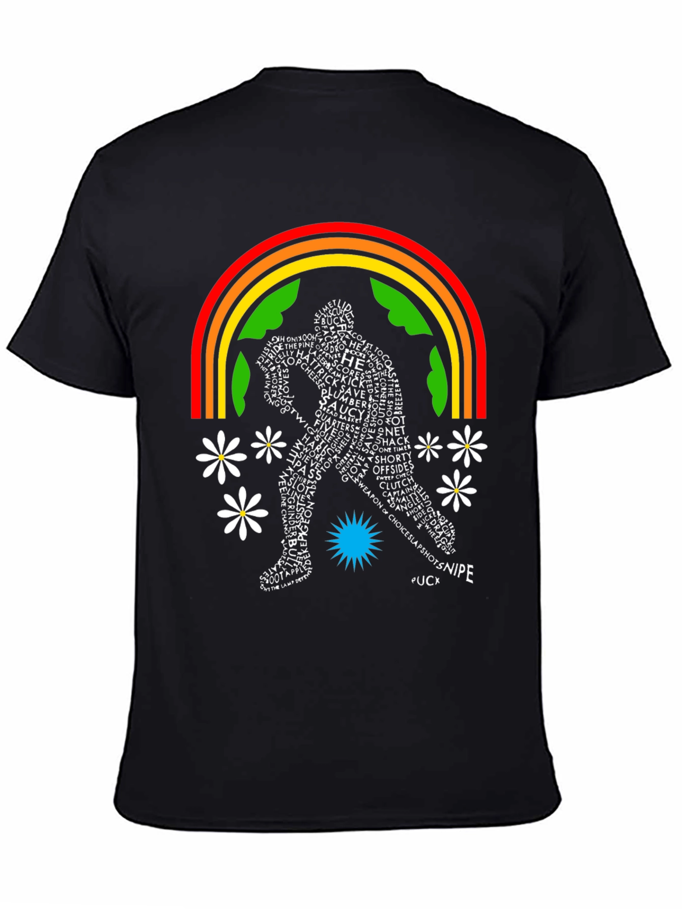 Hockey Word Art Rainbow T-Shirt
