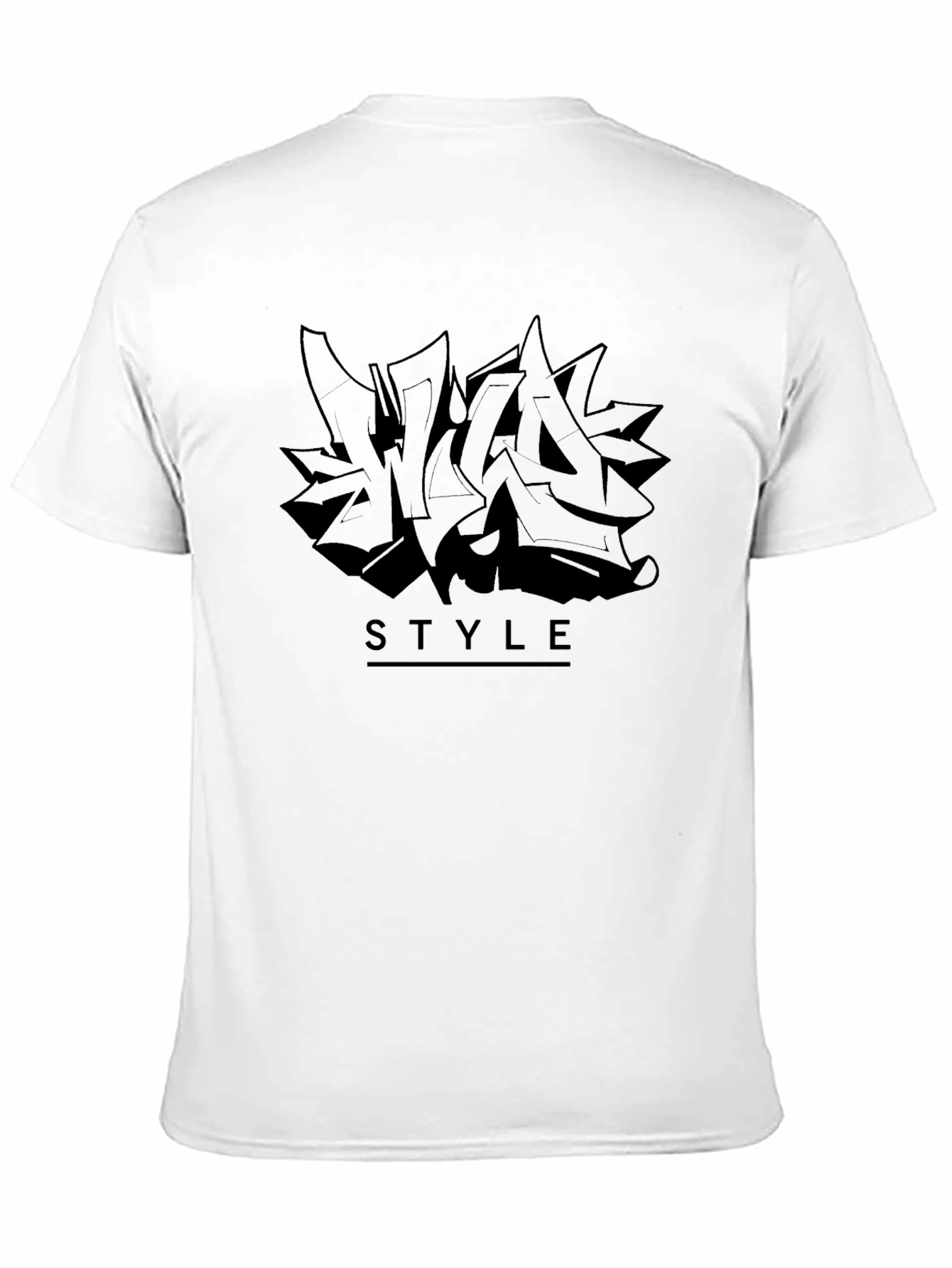 Urban Style Graphic Tee - Black Graffiti Design