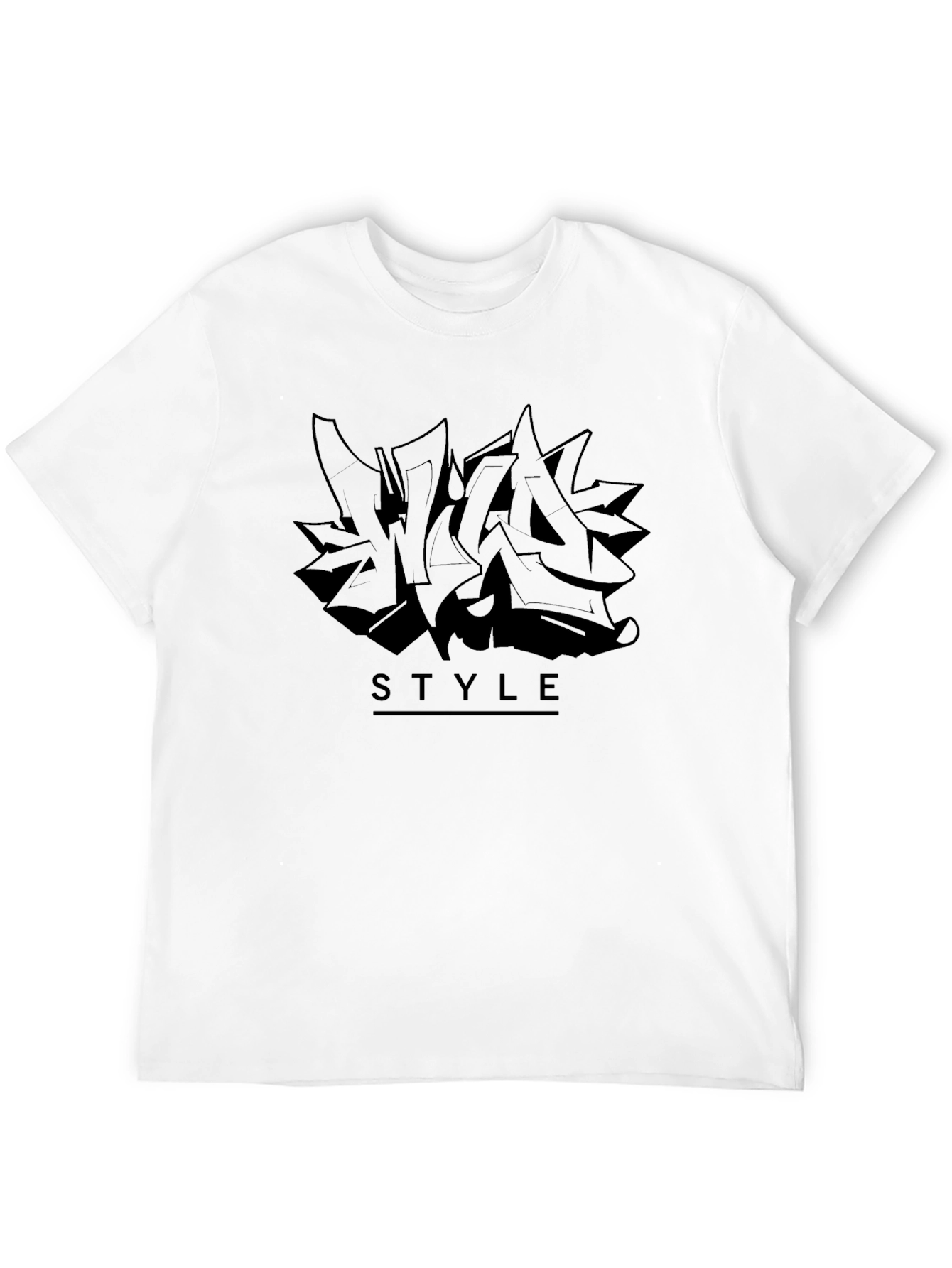 Urban Style Graphic Tee - Black Graffiti Design