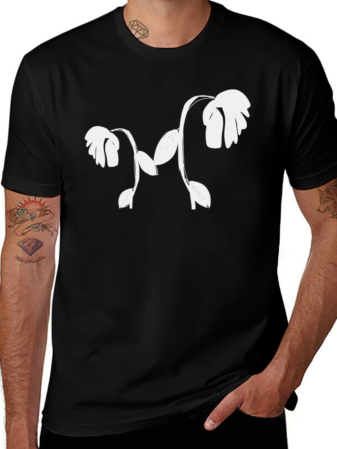 Floral Graphic Black T-Shirt
